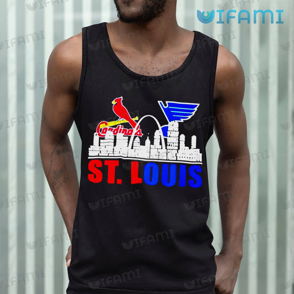 St Louis Blues Shirt Cardinals Skyline St Louis Blues Gift - Personalized  Gifts: Family, Sports, Occasions, Trending
