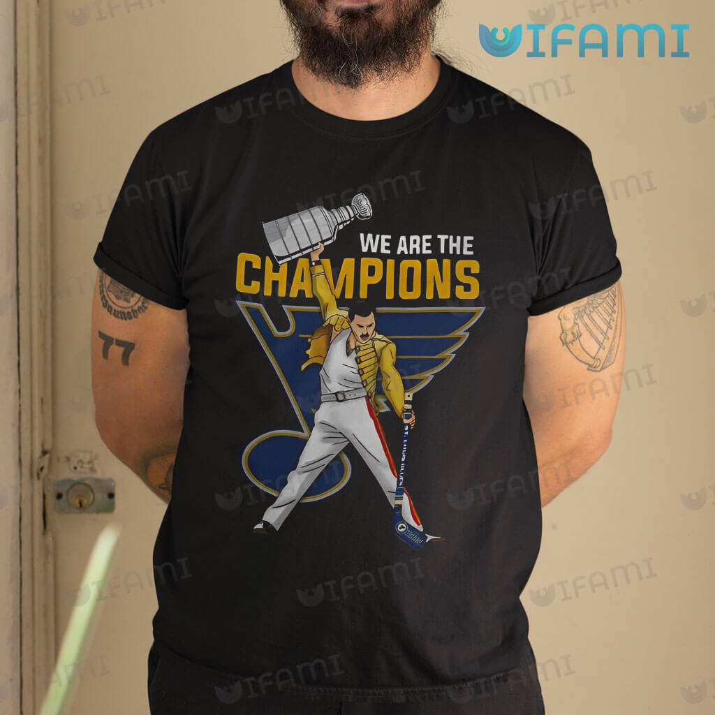 St Louis Blues Shirt We Are The Champions Freddie Mercury St Louis Blues  Gift - Personalized Gifts: Family, Sports, Occasions, Trending