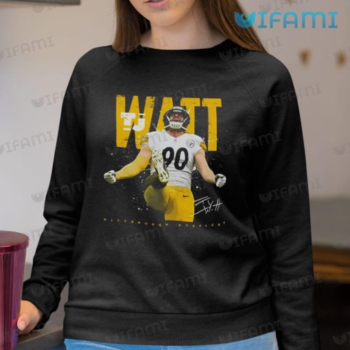TJ Watt Shirt Splatter Pattern Signature Pittsburgh Steelers Gift