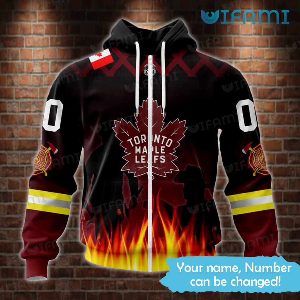 Toronto Maple Leafs Hoodie 3D Firefighter Flame Custom Maple Leafs Gift