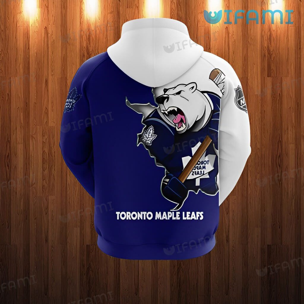 Toronto Maple Leafs Hoodie 3D Mascot Carlton The Bear Maple Leafs Gift