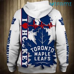 Toronto Maple Leafs Zip Up Hoodie 3D Heartbeat Maple Leafs Present Back