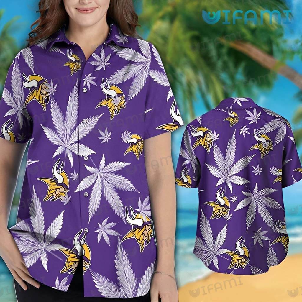 Because Who Doesn't Want a Cannabis-Printed Vikings Hawaiian Shirt?