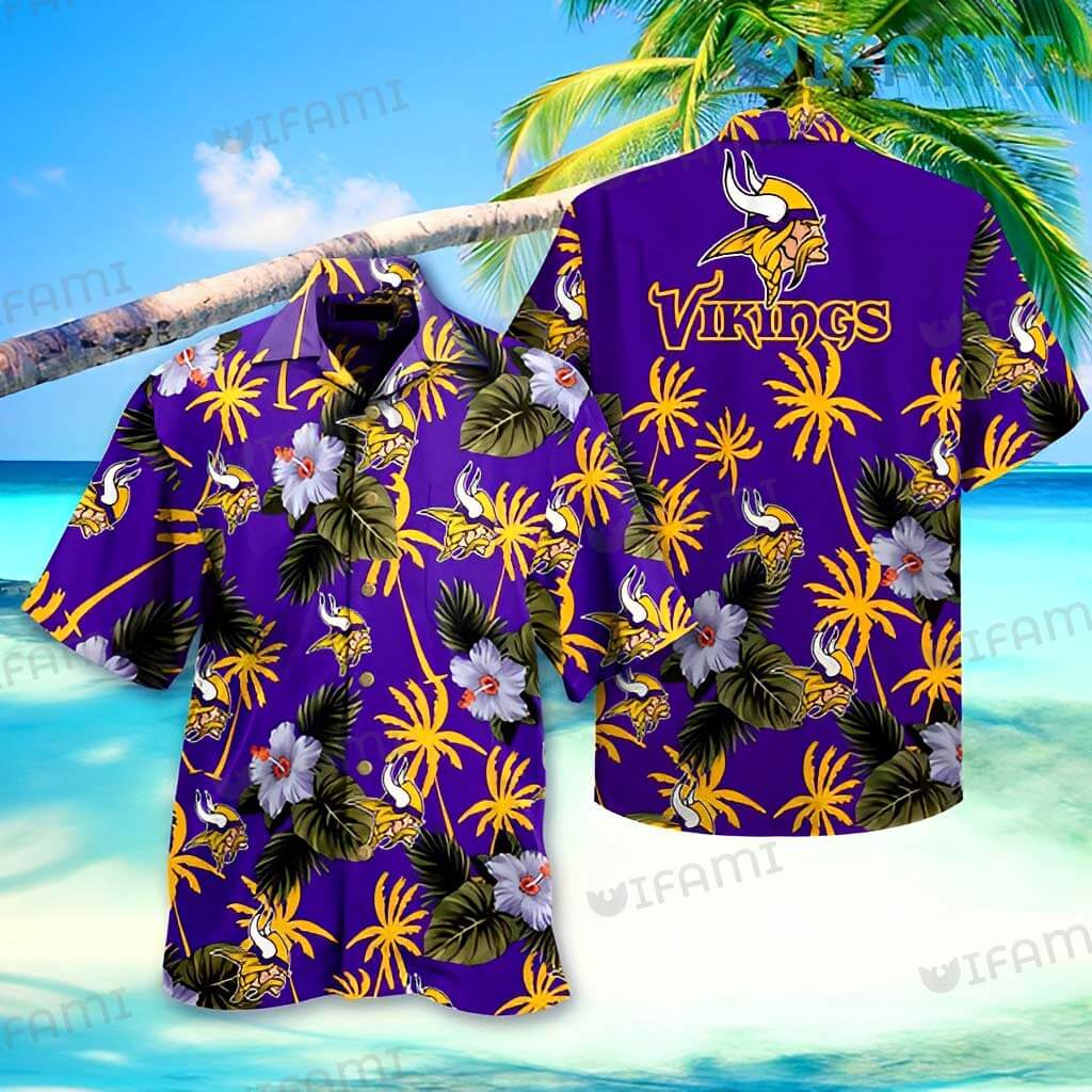 Get Game Day Ready with Vikings Hawaiian Shirt and Beach Short