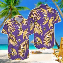 Vikings Hawaiian Shirt Palm Leaves Pattern Minnesota Vikings Gift