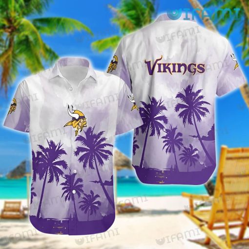 Vikings Hawaiian Shirt Purple Coconut Tree Minnesota Vikings Gift