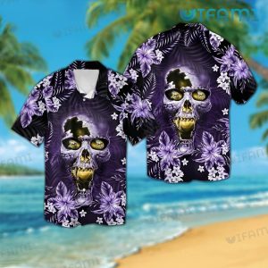 Vikings Hawaiian Shirt Skull Tropical Flower Minnesota Vikings Gift