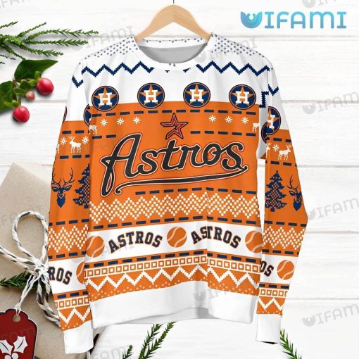 Astros Christmas Sweater Chevron Pattern Houston Astros Gift