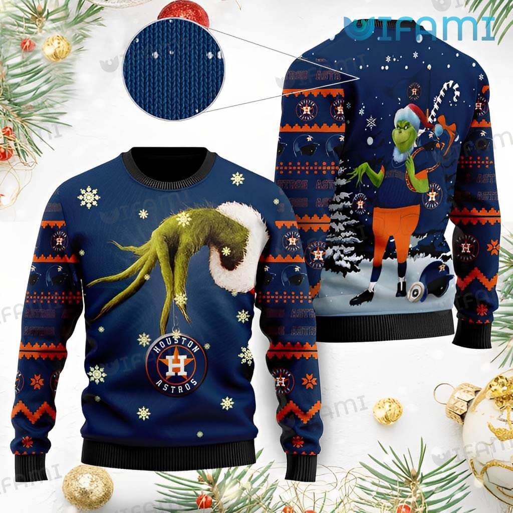 Astros Christmas Sweater Grinch Stole Logo Houston Astros Gift -  Personalized Gifts: Family, Sports, Occasions, Trending