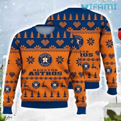 Astros Christmas Sweater Heart Pattern Houston Astros Gift