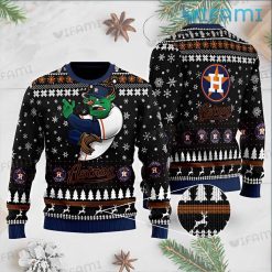 Astros Christmas Sweater Mascot Snowflake Pattern Houston Astros Gift