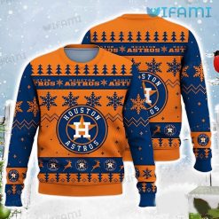 Astros Christmas Sweater Snowflake Reindeer Logo Houston Astros Gift