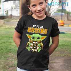 Boston Bruins Shirt Baby Yoda Holding Logo Bruins Kid Shirt