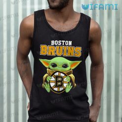 Boston Bruins Shirt Baby Yoda Holding Logo Bruins Tank Top