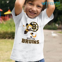 Boston Bruins Shirt Mickey Mouse Playing Hockey Bruins Kid Shirt