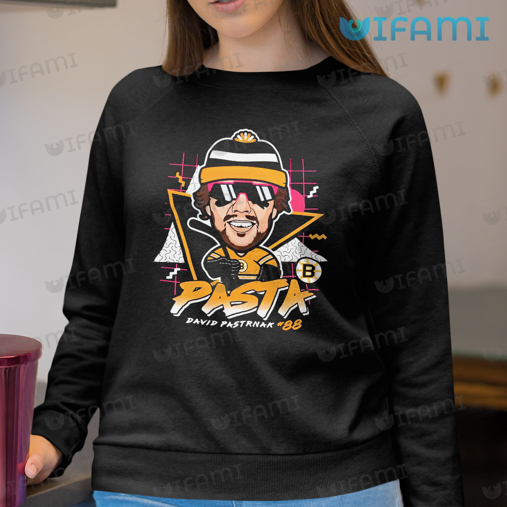 BeantownTshirts David Pastrnak Pasta 88 Boston Hockey Fan T Shirt Crewneck Sweatshirt / Black / Large
