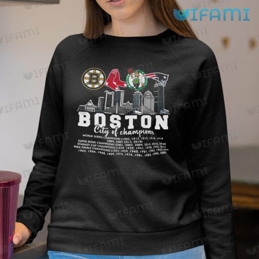 Bruins Shirt Skyline Red Sox Celtics Patriots Boston Bruins Gift