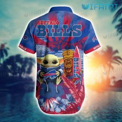 Buffalo Bills Hawaiian Shirt Baby Yoda Tiki Mask Surfboard Buffalo Bills Present Back