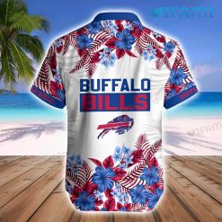 Buffalo Bills Hawaiian Shirt Blue Flower Pink Palm Leaves Buffalo Bills Present Back