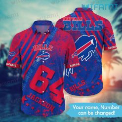 Buffalo Bills Hawaiian Shirt Grunge Colorful Pattern Star Customized Buffalo Bills Gift