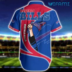 Buffalo Bills Hawaiian Shirt Hand Hold Fabric Classic Buffalo Bills Present Back