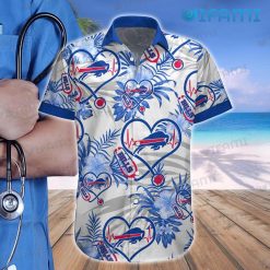 Buffalo Bills Hawaiian Shirt Heartbeat Nurse Love Bills Hibiscus Palm Leaf Buffalo Bills Present Front