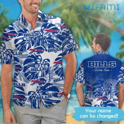 Buffalo Bills Hawaiian Shirt Palm Leaf Custom Name Buffalo Bills Present