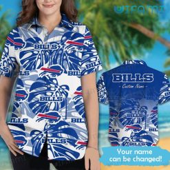 Buffalo Bills Hawaiian Shirt Palm Leaf Custom Name Buffalo Bills Present Front