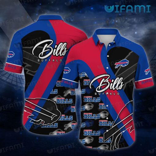 Buffalo Bills Hawaiian Shirt Pattern Black Blue Red Buffalo Bills Gift