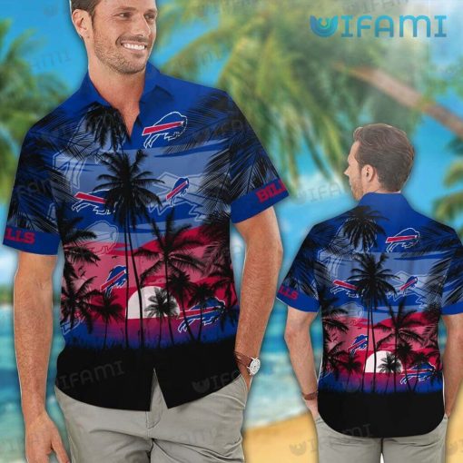 Buffalo Bills Hawaiian Shirt Sunset Coconut Tree Buffalo Bills Gift