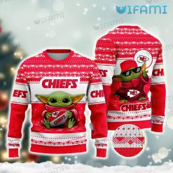Chiefs Christmas Sweater Baby Yoda Hug Football Kansas City Chiefs Gift