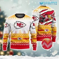 Chiefs Christmas Sweater Football Helmet Ripped Kansas City Chiefs Gift