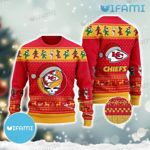 Chiefs Christmas Sweater Grateful Dead Bears Kansas City Chiefs Gift