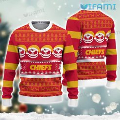 Chiefs Christmas Sweater Jack Skellington Face Kansas City Chiefs Gift