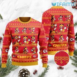 Chiefs Christmas Sweater Mickey Mouse Pattern Kansas City Chiefs Gift