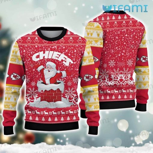 Chiefs Christmas Sweater Santa Claus Chimney Kansas City Chiefs Gift