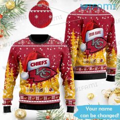 Chiefs Christmas Sweater Santa Hat Ho Ho Ho Custom Kansas City Chiefs Gift