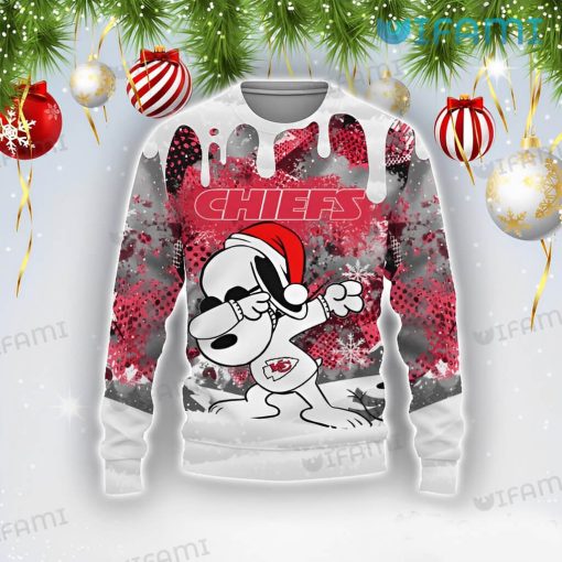 Chiefs Christmas Sweater Snoopy Dabbing Melting Pattern Kansas City Chiefs Gift