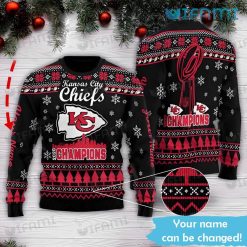 Chiefs Christmas Sweater Trophy Champions 2020 Personalized Kansas City Chiefs Gift