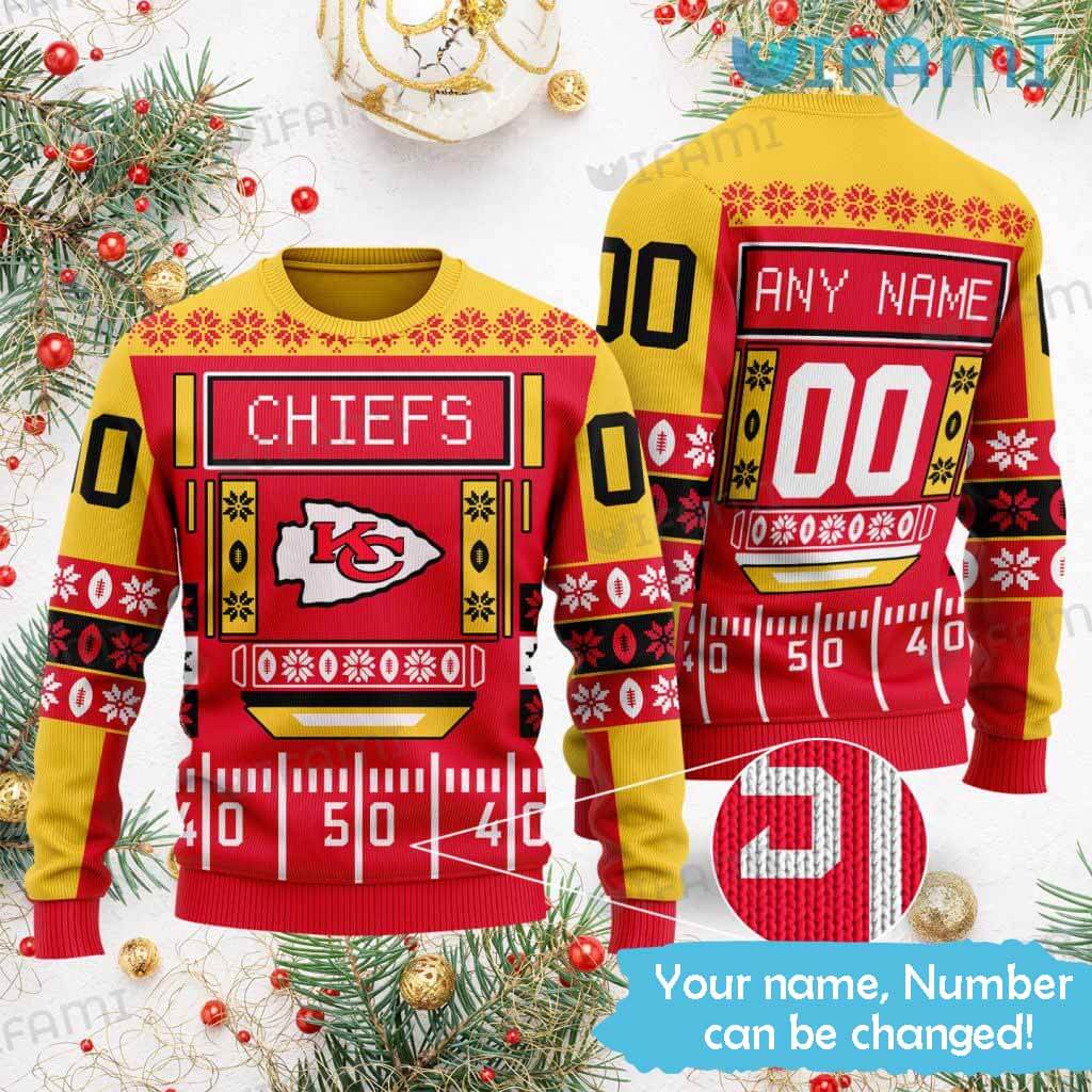 Chiefs Sweater American Football Field Christmas Custom Kansas City ...