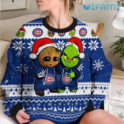 Cubs Christmas Sweater Baby Groot Grinch Logo Chicago Cubs Gift