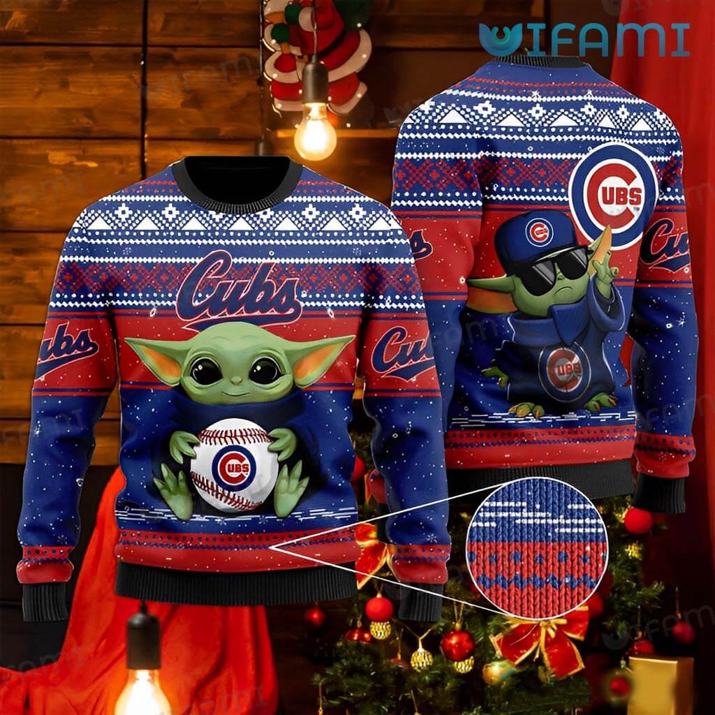 Cubs Christmas Sweater Baby Yoda Sunglasses Chicago Cubs Gift -  Personalized Gifts: Family, Sports, Occasions, Trending