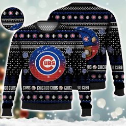 Cubs Christmas Sweater Heart Pattern Logo Chicago Cubs Gift