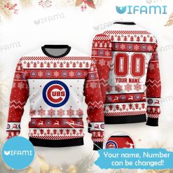 Cubs Christmas Sweater Reindeer Snowflake Custom Chicago Cubs Gift