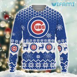 Cubs Christmas Sweater Triangle Pattern Chicago Cubs Present