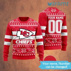 Custom Chiefs Christmas Sweater Big Logo Kansas City Chiefs Gift