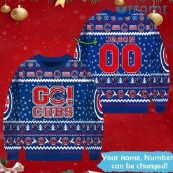 Custom Cubs Christmas Sweater Go Cubs Logo Pattern Chicago Cubs Gift