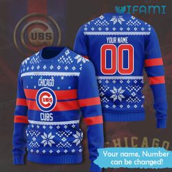 Custom Cubs Christmas Sweater Heart Pattern Chicago Cubs Gift