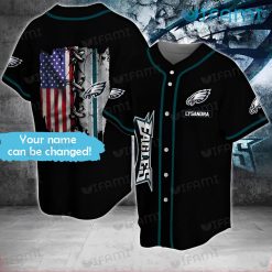 Custom Eagles Baseball Jersey USA Flag Stitches Philadelphia Eagles Gift