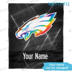 Custom Eagles Blanket Logo Pride Color Philadelphia Eagles Present For Fan